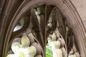 Gothic-style architectural stone arch detail.